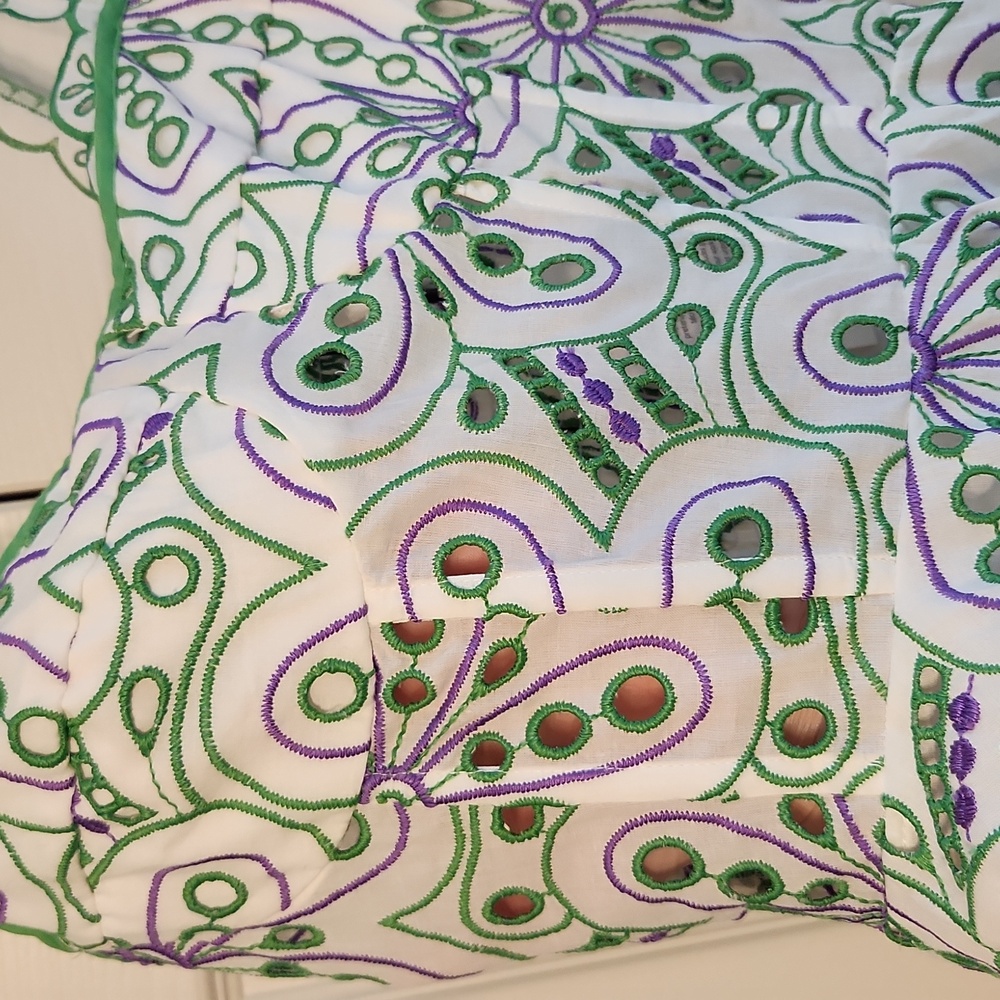 Charo Ruiz Ibiza Nina Short Dress Green and Purple Embroidered - Picture 9 of 13